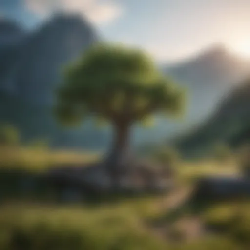 A serene landscape with a solitary tree symbolizing wisdom