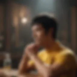 Bruce Lee in deep contemplation