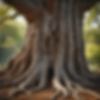 Wisdom Through Experience An ancient tree with deep roots, illustrating the wisdom acquired through experience.