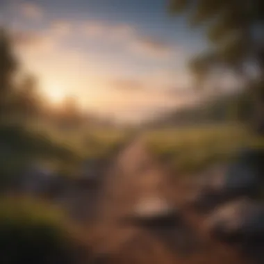 New Beginnings and Introspection A serene landscape at dawn, symbolizing new beginnings and introspection.