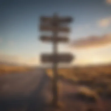 A crossroads sign with multiple directions, illustrating the choices we make in life.