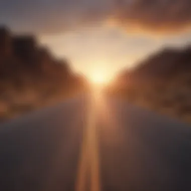 The Freedom of Choice An open road stretching into the sunset, symbolizing the freedom to choose one's path.