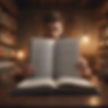 A person immersed in reading a motivational book