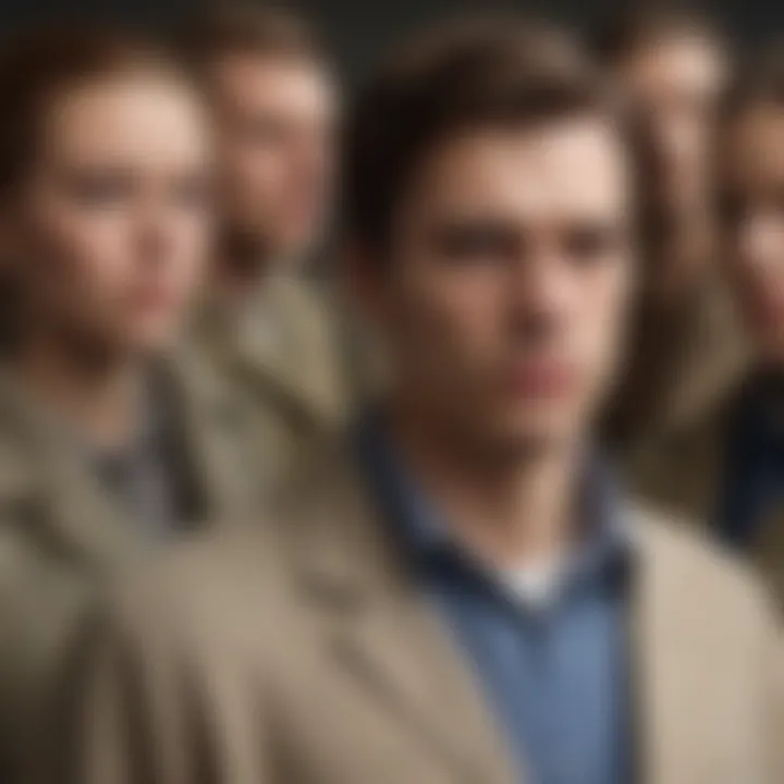 A visual metaphor for individuality amidst conformity.