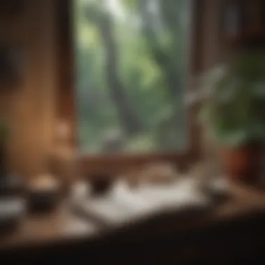 Creating a Sanctuary for Reading A cozy reading nook with an inspirational book and a cup of tea