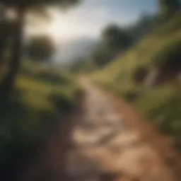 A serene landscape with a winding path symbolizing life's journey