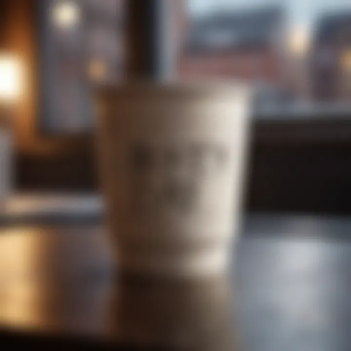 A coffee cup with the phrase 'Just another day' etched on it.