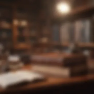 Vintage library with leather-bound books