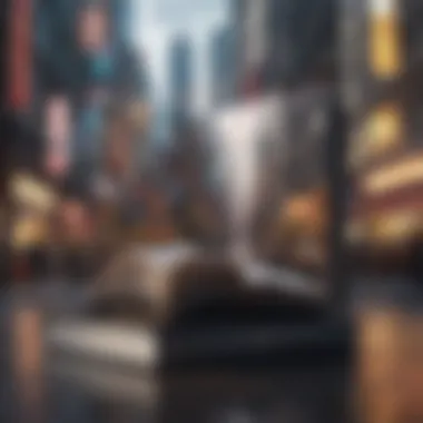 Tomorrow's World: Visions of Urban Evolution Artistic depiction of a book showcasing a futuristic cityscape