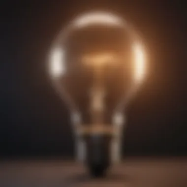 A glowing light bulb representing mindset cultivation for financial success