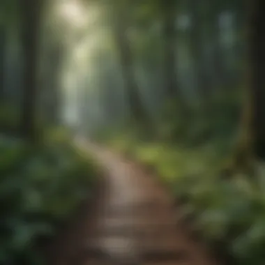 A winding path through a lush forest symbolizing the journey of growth