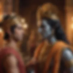 Philosophical discourse between Krishna and Arjuna