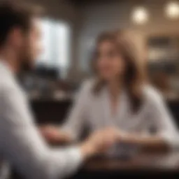 A successful salesperson engaging with a client