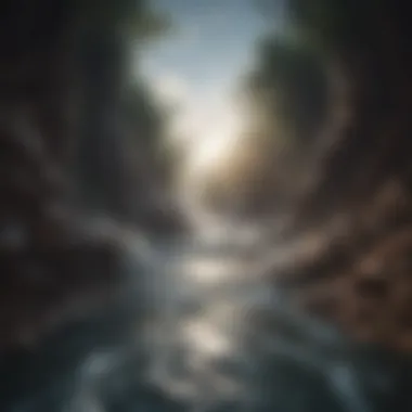 Flow of Inspiration An abstract depiction of a mind with thoughts flowing like a river