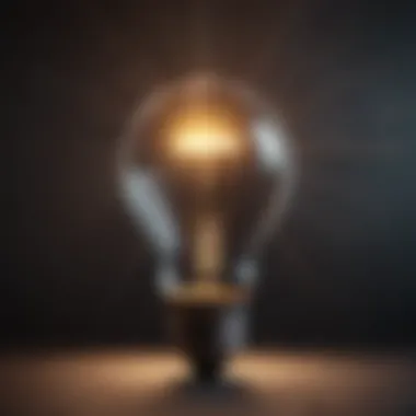 Illustration of a light bulb radiating rays of positivity and inspiration