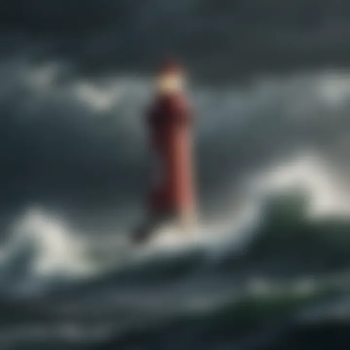 Illustration of a Lighthouse Guiding Through Stormy Seas