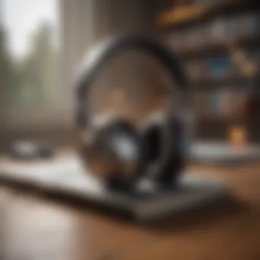 Immersive Audiobook Listening Experience Illustration of listening to audiobooks with headphones on Audible