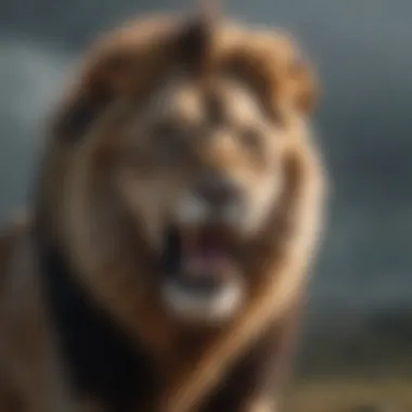 Majestic Lion in the Storm