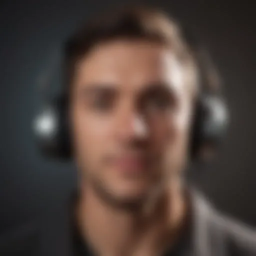 Illustration of a person with headphones listening to audiobooks