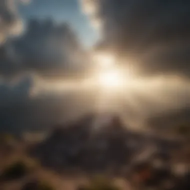 Illuminating Emotional Satisfaction and Inner Peace Light rays breaking through clouds representing emotional fulfillment