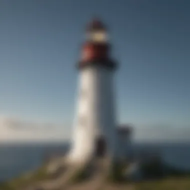 Concept of initiative and responsibility illustrated through a lighthouse guiding the way