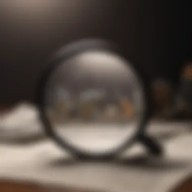Zooming into Financial Growth Magnifying glass focusing on financial growth