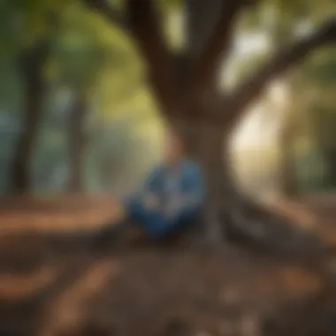 Mindful reflection under a tree