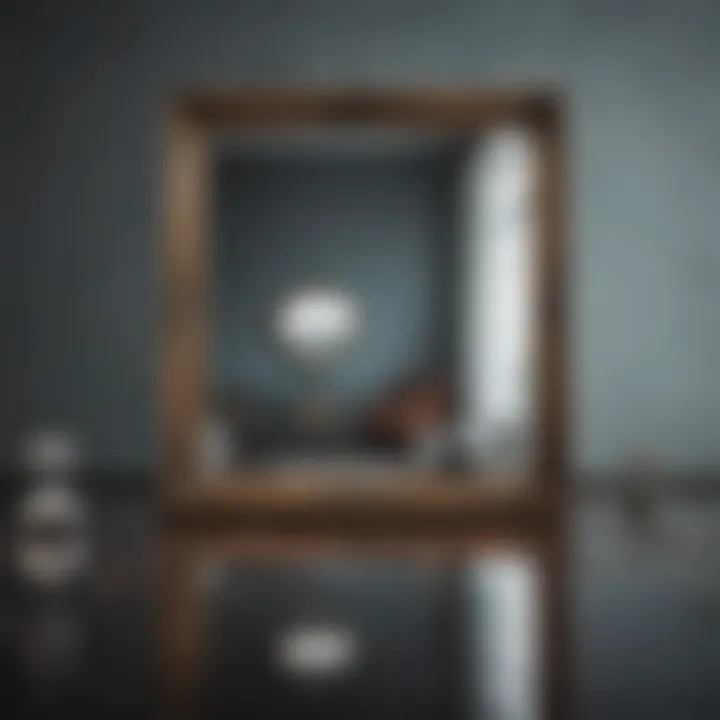 Surreal artwork of a mirror reflecting a different reality than the one in front