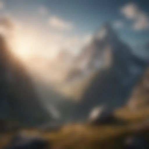 A serene mountain landscape symbolizing aspiration.
