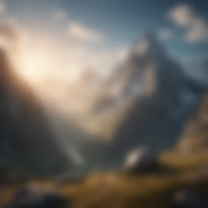 A serene mountain landscape symbolizing aspiration.
