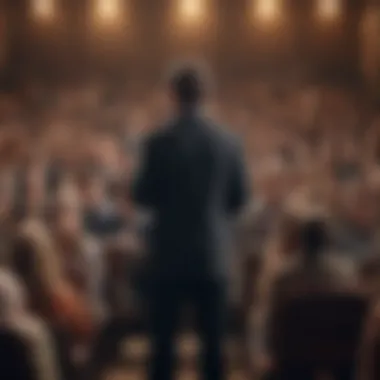 The Art of Engaging an Audience An individual delivering a powerful speech to an engaged audience