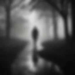 Mysterious silhouette in the fog