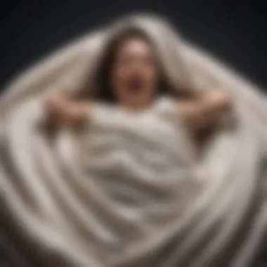 Conceptual illustration of a person breaking out of a cocoon