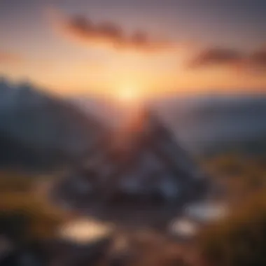 Symbolic illustration of a sunrise over a mountain peak representing new beginnings