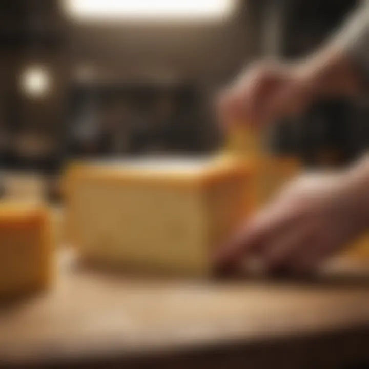 Cheese being moved