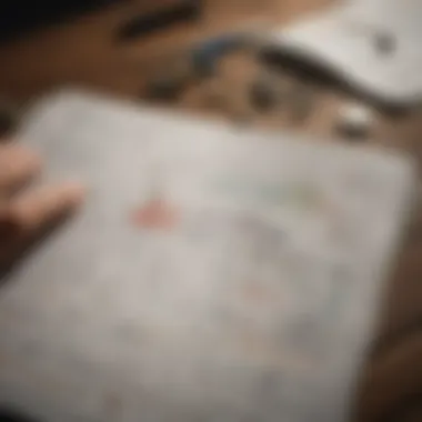 Visual representation of a person analyzing a budget chart