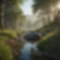 A serene landscape illustrating mindfulness and tranquility
