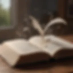 An open book with pages fluttering in the wind, symbolizing the power of literature.