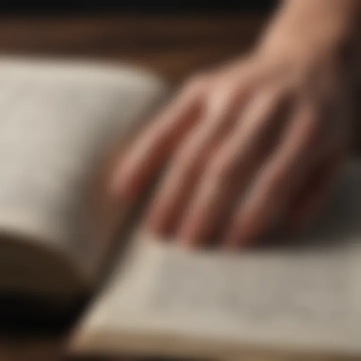 A close-up of a hand highlighting important sections in a legal text