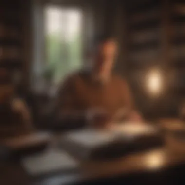 Empowering Legal Knowledge An individual reading a self-help law book in a cozy setting