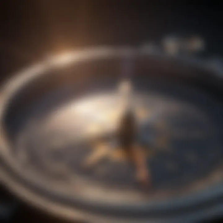 Illustration of a compass pointing towards a bright light, symbolizing navigating towards success