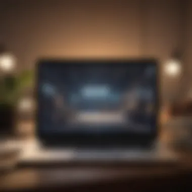 Crafting a Business Strategy A laptop displaying business plans