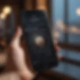 Elegant iPhone showcasing audiobook app interface