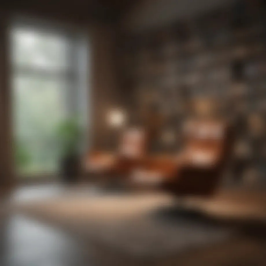 A serene environment for audiobook listening, featuring comfortable seating and ambient lighting.