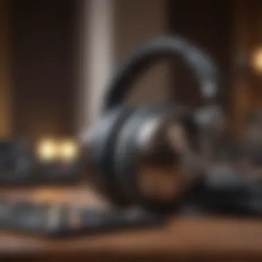 Enhanced Listening Devices Person using advanced audio equipment for audiobook