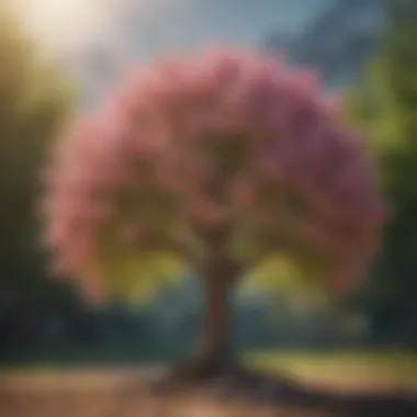 Visual metaphor of a seed of optimism blossoming into a tree of success