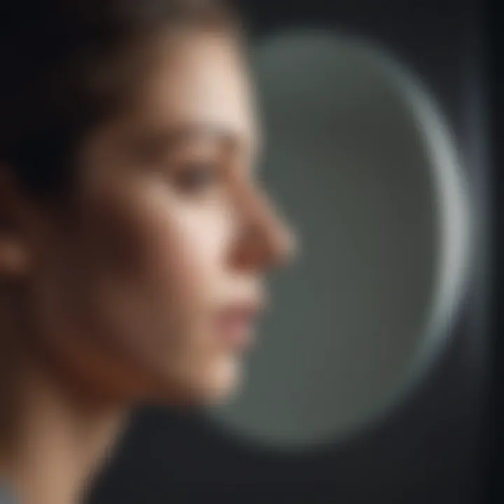 Illustration of a person looking at a mirror reflecting inner strength and growth