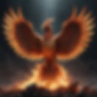 Illustration showcasing a phoenix rising from the ashes symbolizing transformation