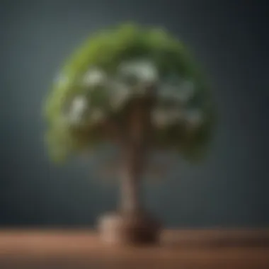 Visual metaphor of a money tree growing from a brain