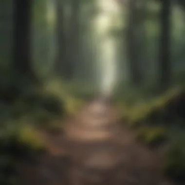 A winding path through a serene forest, illustrating the journey of grief and healing.